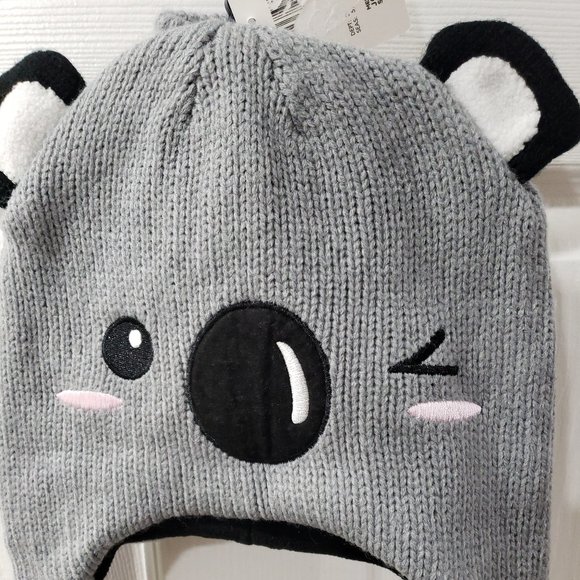 WOMENS KNIT WINTER CAP HAT MITTEN/GLOVES SET KOALA - Picture 5 of 6